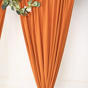 SHERWAY 2 Panels 4.8 Feet x 10 Feet Dark Orange Photography Backdrop Drapes, Thick Polyester Window Curtain for Wedding Party Ceremony Stage Decorations