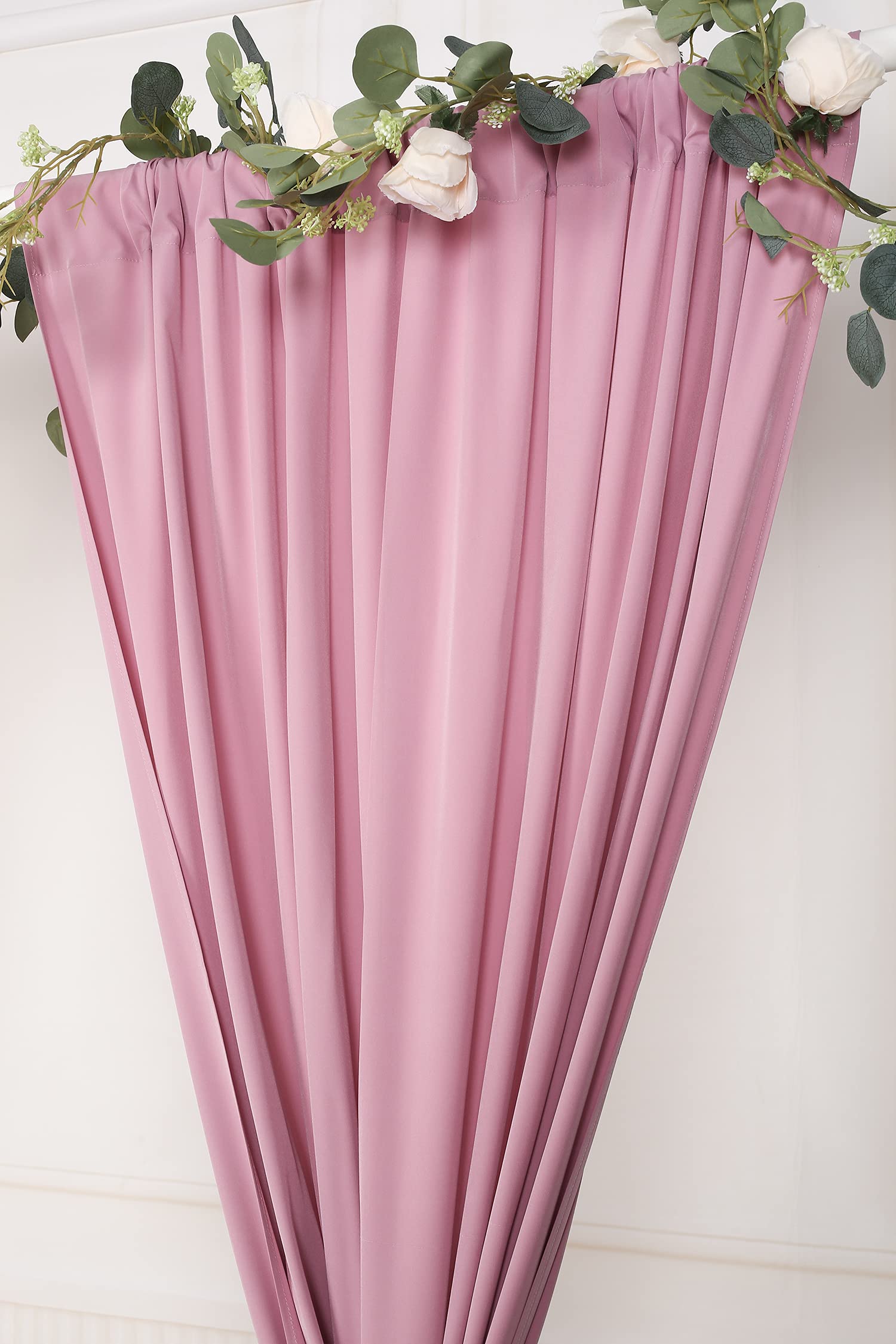 SHERWAY 2 Panels 4.8 Feet x 10 Feet Dusty Rose Photography Backdrop Drapes, Thick Polyester Window Curtain for Wedding Party Ceremony Stage Decorations