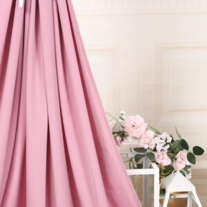 SHERWAY 2 Panels 4.8 Feet x 10 Feet Dusty Rose Photography Backdrop Drapes, Thick Polyester Window Curtain for Wedding Party Ceremony Stage Decorations