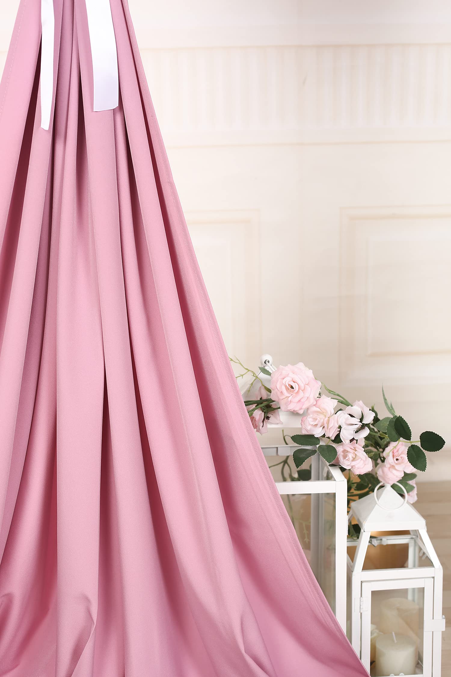 SHERWAY 2 Panels 4.8 Feet x 10 Feet Dusty Rose Photography Backdrop Drapes, Thick Polyester Window Curtain for Wedding Party Ceremony Stage Decorations