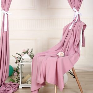 SHERWAY 2 Panels 4.8 Feet x 10 Feet Dusty Rose Photography Backdrop Drapes, Thick Polyester Window Curtain for Wedding Party Ceremony Stage Decorations