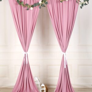 SHERWAY 2 Panels 4.8 Feet x 10 Feet Dusty Rose Photography Backdrop Drapes, Thick Polyester Window Curtain for Wedding Party Ceremony Stage Decorations