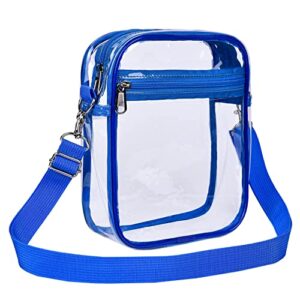 USPECLARE Clear Purse Stadium Clear Messenger Bag Stadium Approved for Men and Women Clear CrossBody Bag(Blue)