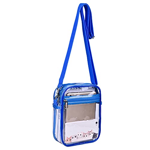 USPECLARE Clear Purse Stadium Clear Messenger Bag Stadium Approved for Men and Women Clear CrossBody Bag(Blue)