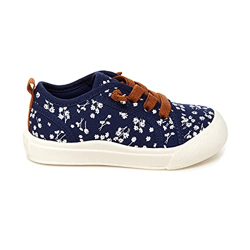 OshKosh B'Gosh Girls Salt Casual Shoe, Navy/Tan, 8 Toddler