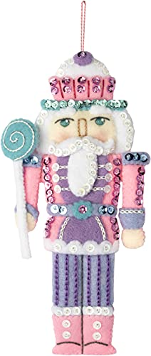 Bucilla Felt Applique 6 Piece Ornament Making Kit, Nutcracker Sweet, Perfect for DIY Arts and Crafts, 89292E