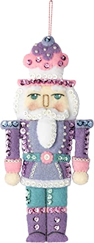 Bucilla Felt Applique 6 Piece Ornament Making Kit, Nutcracker Sweet, Perfect for DIY Arts and Crafts, 89292E