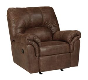 signature design by ashley bladen faux leather manual rocker recliner, brown