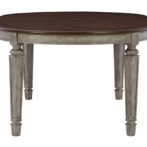 Signature Design by Ashley Londenbay Classic Farmhouse Oval Dining Room Extension Table, Brown & Gray