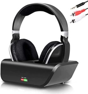 ansten wireless headphones for tv watching, over-ear headset for television listening with 2.4ghz digital transmitter, no audio delay, 100 work rang, 20 hrs playtime, 3.5mm rca plug n play