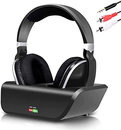 ANSTEN Wireless Headphones for TV Watching, Over-Ear Headset for Television Listening with 2.4GHz Digital Transmitter, No Audio Delay, 100 Work Rang, 20 Hrs Playtime, 3.5mm RCA Plug n Play