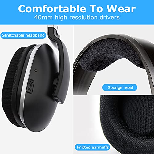 ANSTEN Wireless Headphones for TV Watching, Over-Ear Headset for Television Listening with 2.4GHz Digital Transmitter, No Audio Delay, 100 Work Rang, 20 Hrs Playtime, 3.5mm RCA Plug n Play