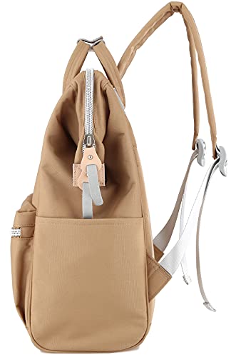 himawari Laptop Backpack for Women&Men Travel With USB Charging Port Large Business Bag Water Resistant College Computer Doctor (1881-Camel, Regular)