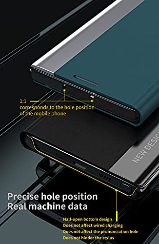 Ysnzaq for Xiaomi Redmi Note 10 4G (Not 5G) Flip Phone Case with Hard PU + TPU Leather Fashion Slim Shockproof Magnetic Full Body Protective Kickstand Phone Cover for Xiaomi Redmi Note 10S CX Green