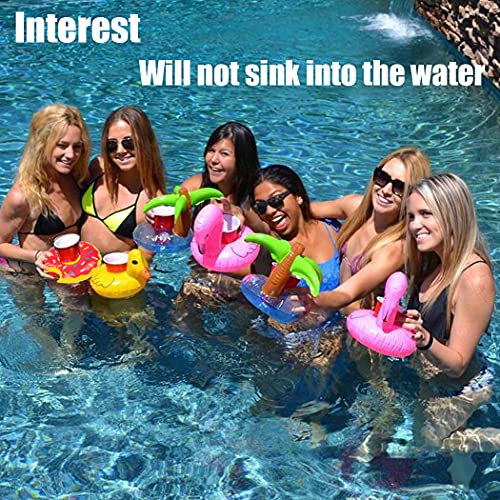 9 Pack Pool Floaties for Girl Dolls Swimming Pool Party Ring Inflatable Drink Holder for 11.5" Girl Dolls Cup Coasters for Kids Pool Toys