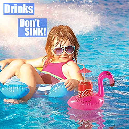 9 Pack Pool Floaties for Girl Dolls Swimming Pool Party Ring Inflatable Drink Holder for 11.5" Girl Dolls Cup Coasters for Kids Pool Toys