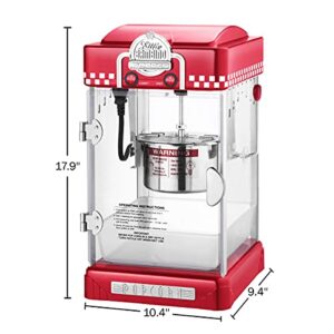 Little Bambino Popcorn Machine - Old Fashioned Popcorn Maker, 2.5 Oz Kettle, Measuring Cups, Scoop, and Serving Cups by Great Northern Popcorn (Red) (112832EAE)