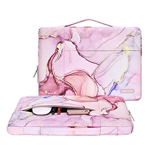 MOSISO Laptop Sleeve Compatible with MacBook Air/Pro, 13-13.3 inch Notebook, Compatible with MacBook Pro 14 inch 2023-2021 A2779 M2 A2442 M1, Polyester Multifunctional Briefcase Bag Marble MO-MBH216