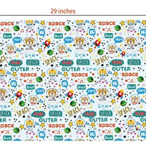 PlandRichW Birthday Wrapping Paper for Boys,Baby,Kids.Gift Wrapping Paper Includes Dinosaur Monster Truck Astronaut 4 Cute styles for Baby Shower Party Holiday.12 Sheets Folded Flat 20" X 29"