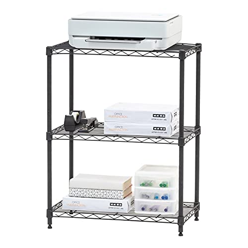 IRIS USA 3 Tier Wire Storage Shelving, Shelves for Storage, Black