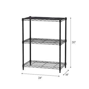 IRIS USA 3 Tier Wire Storage Shelving, Shelves for Storage, Black