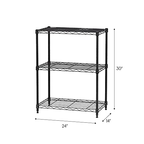 IRIS USA 3 Tier Wire Storage Shelving, Shelves for Storage, Black