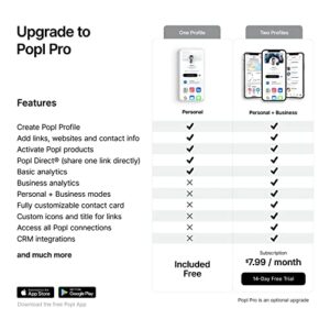 Popl XL Large 4" NFC Business Card Tap Sign Sticker - Instantly Share Contact Info, Social Media, Payment, Apps & More - Compatible with iPhone and Android - Features NFC Tap & QR Scan (Black)