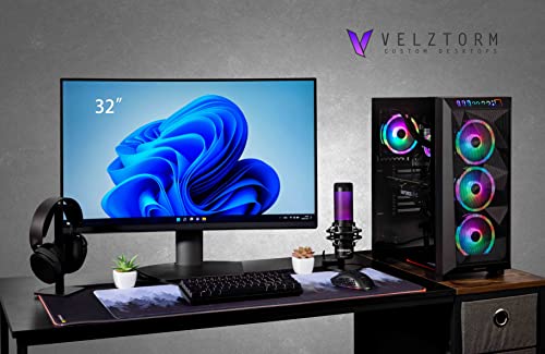 Velztorm Pilum CTO Powerful Gaming Desktop PC Liquid-Cooled (AMD Ryzen 7 3700X 8-Core, 16GB DDR4, 512GB PCIe SSD+1TB HDD (3.5), GeForce RTX 3060 12GB, 120mm AIO, RGB Fans, 750W PSU, WiFi-N, Win11P)