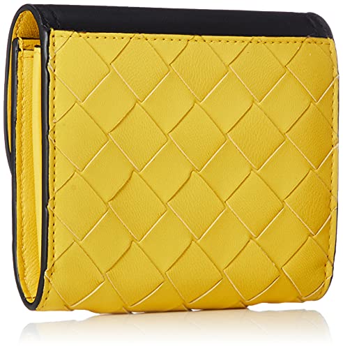 Bottega Veneta 577841 VCCK2 Bifold Wallet, Nero/Yell/Yellsilver