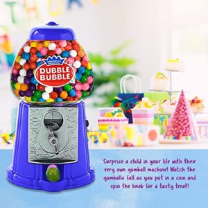 Gumball Machine for Kids 8.5" - Coin Operated Bubble Gum Machine and Toy Bank - Candy Machine Dispenser Includes 85 Gum Balls - Great Candy Dispenser Machine Gift Toys for Girls and Boys - 8.5" (Blue)