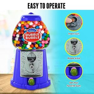 Gumball Machine for Kids 8.5" - Coin Operated Bubble Gum Machine and Toy Bank - Candy Machine Dispenser Includes 85 Gum Balls - Great Candy Dispenser Machine Gift Toys for Girls and Boys - 8.5" (Blue)