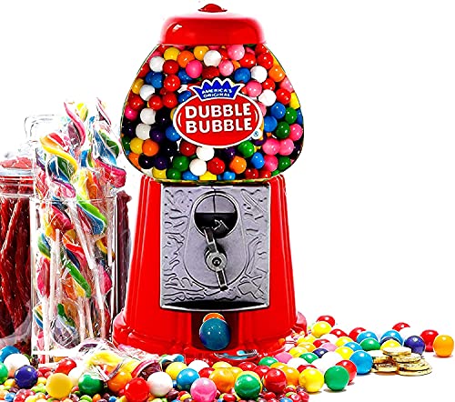 Gumball Machine for Kids 8.5" - Coin Operated Bubble Gum Machine and Toy Bank - Candy Machine Dispenser Includes 85 Gum Balls - Great Candy Dispenser Machine Gift Toys for Girls and Boys - 8.5" (Blue)