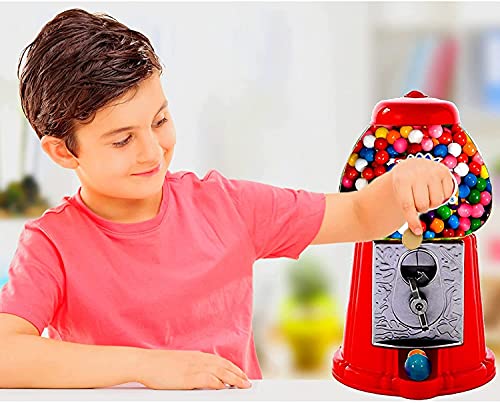 Gumball Machine for Kids 8.5" - Coin Operated Bubble Gum Machine and Toy Bank - Candy Machine Dispenser Includes 85 Gum Balls - Great Candy Dispenser Machine Gift Toys for Girls and Boys - 8.5" (Blue)