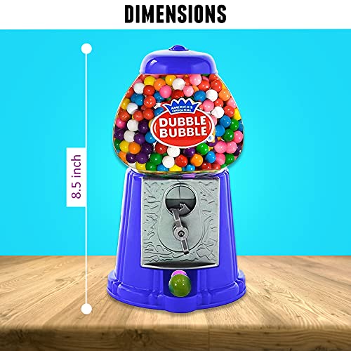 Gumball Machine for Kids 8.5" - Coin Operated Bubble Gum Machine and Toy Bank - Candy Machine Dispenser Includes 85 Gum Balls - Great Candy Dispenser Machine Gift Toys for Girls and Boys - 8.5" (Blue)