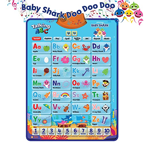 Baby Shark Alphabet & Number Learning Toys by Pinkfong, Educational Toddler Gift Set for Ages 1-3, Musical Mat, ABC Poster, Room Decor, Activities & Games, Baby Shark Toys for Boys & Girls Ages 2-4