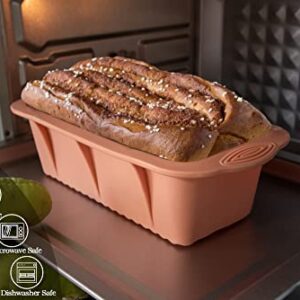 Baocuan 3 pack Silicone Bread Loaf Pan Bread and Set of 3 colors Non-Stick Baking Mold Easy release and baking mold for Homemade Cakes, Breads, Meatloaf and quiche