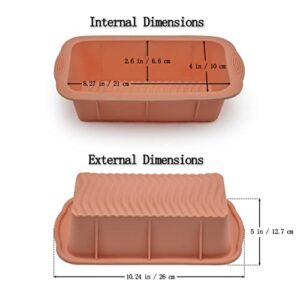 Baocuan 3 pack Silicone Bread Loaf Pan Bread and Set of 3 colors Non-Stick Baking Mold Easy release and baking mold for Homemade Cakes, Breads, Meatloaf and quiche