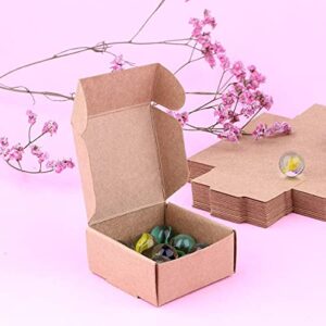 Sdootjewelry Small Kraft Gift Box, 30 Packs 4.13''×4.13''×1.57'' Mini Brown Kraft Paper Box Cardboard Ring Earring Jewelry Boxes