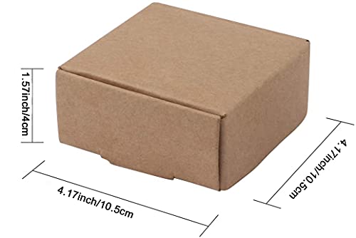 Sdootjewelry Small Kraft Gift Box, 30 Packs 4.13''×4.13''×1.57'' Mini Brown Kraft Paper Box Cardboard Ring Earring Jewelry Boxes