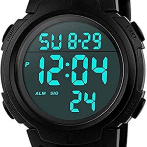 MJSCPHBJK Mens Digital Watch, Sports Military Watches Waterproof Outdoor Chronograph Watch for Men with LED Back Ligh/Alarm/Date