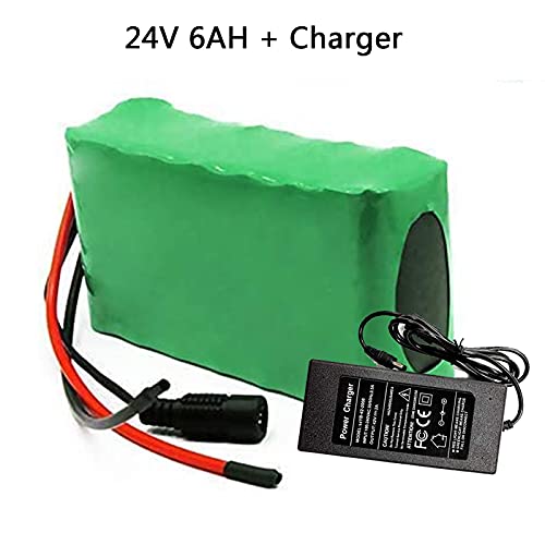 FREEDOH 24V 6Ah E-Bike Battery Pack 7SP2 6000mAh Lithium Battery for MTB Electric Bicycle Electric Scooters Power Tools Airplane Models Electric Wheelchairs with BMS + Charger,Xt60 Plug