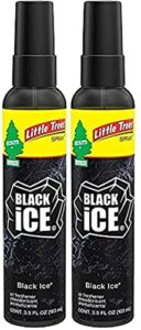 car air freshener little trees spray (black ice), 2 spray (limited edition)