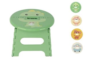 famobay home foldable step stools - round cartoon seat -11 inches wide & 9 inches tall - 300 lbs capacity - light weight plastic design (dinosaur, 1)