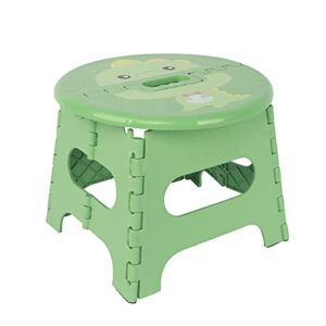 famobay Home Foldable Step stools - Round Cartoon Seat -11 Inches Wide & 9 Inches Tall - 300 lbs Capacity - Light Weight Plastic Design (Dinosaur, 1)