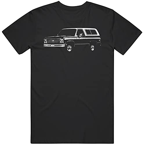 1980 K5 Blazer Front Three Quarter View Silhouette T Shirt XL Black