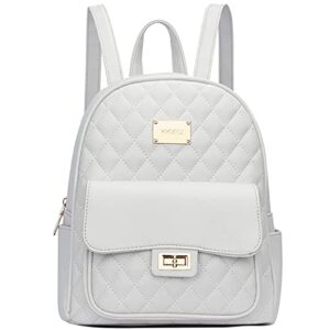 kkxiu fashion small backpack purse for women quilted synthetic leather mini bookbag (a-white)