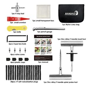 Tire Repair Kit, Tire Patch Kit with Plugs to Fix Punctures and Plug Flats for Car, Motorcycle, Truck, Tractor, Trailer, RV, ATV, ARB, SUV (39pcs)