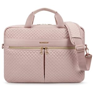bagsmart 17.3 inch laptop bag, briefcase for women computer messenger bag office travel business,pink