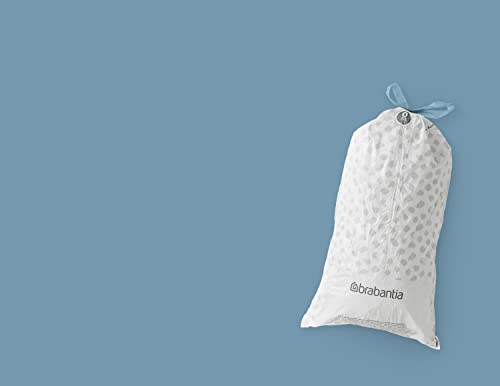 Brabantia PerfectFit Trash Bags (Size O/8 Gal) Thick Plastic Trash Can Liners with Drawstring Handles (120 Bags)