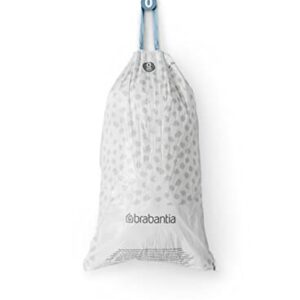 Brabantia PerfectFit Trash Bags (Size O/8 Gal) Thick Plastic Trash Can Liners with Drawstring Handles (120 Bags)